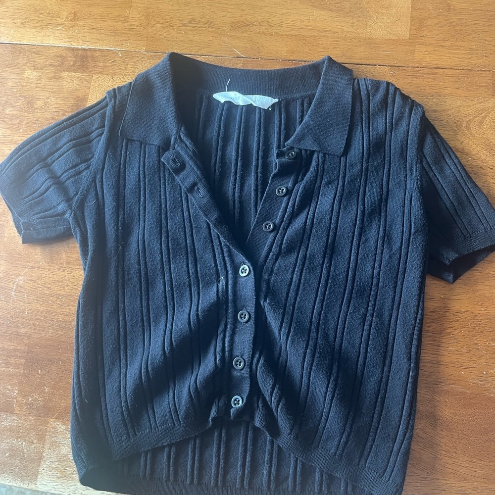 Bluenotes Black Short Sleeve Ribbed Tee